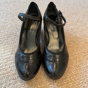 Caterina C/Italy Genuine Leather Heels - Color Charcoal/Black - Size 8 1/2